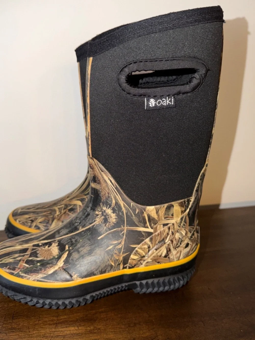 Kids Boys Oaki Oakiwear Neoprene Winter Rain Boots Camo Sz 1